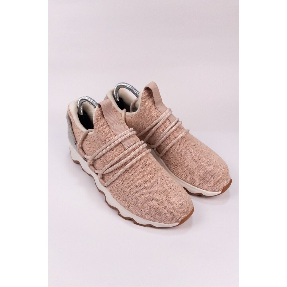 Sorel Kinetic Lace Sneakers Pink Gray Womens 8.5 Knit Athletic Shoes